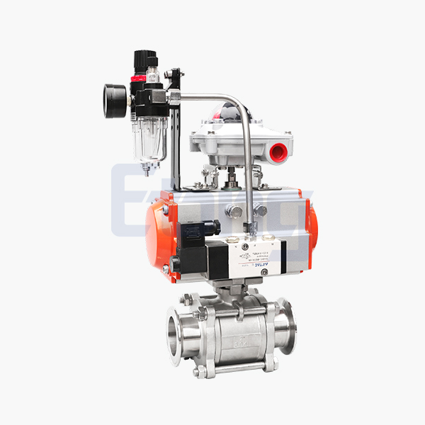 Pneumatic three-piece quick-fit ball valve