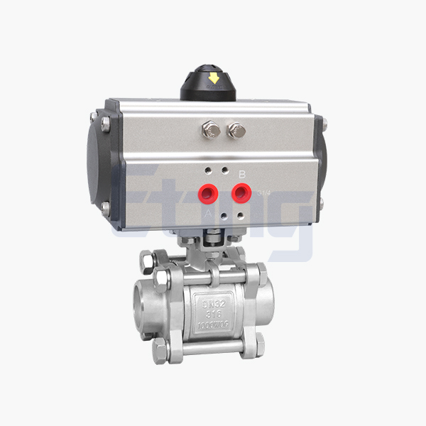 Pneumatic three-piece welded ball valve