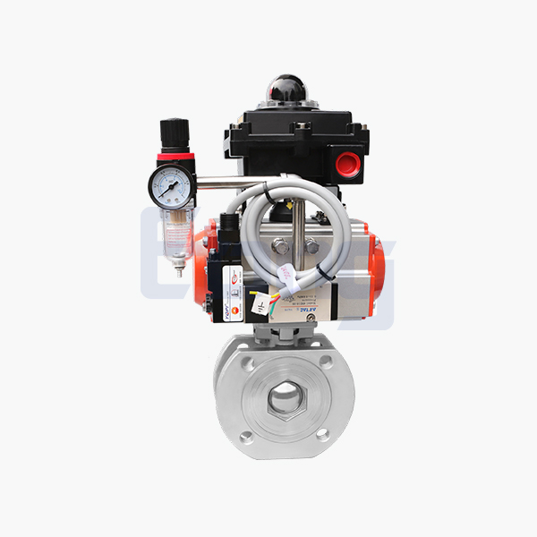 Pneumatic thin ball valve