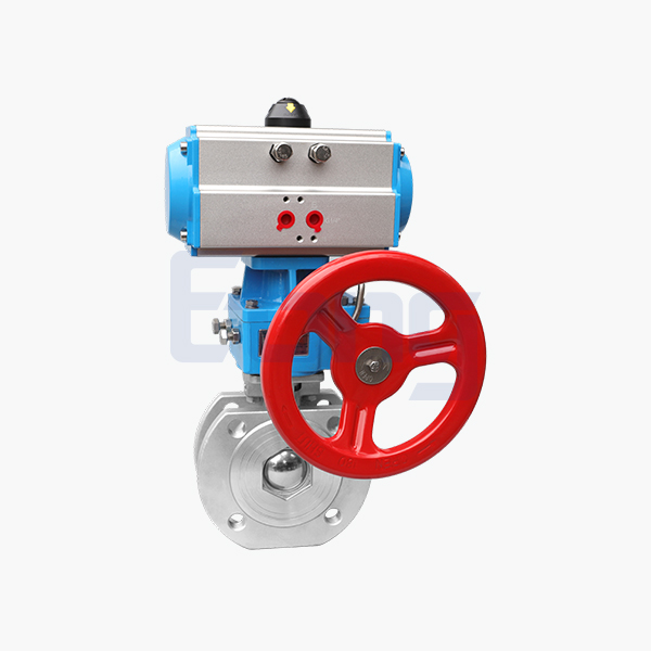 Pneumatic thin ball valve