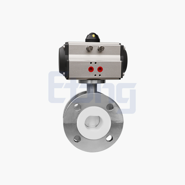 Pneumatic fluorine flanged butterfly valve