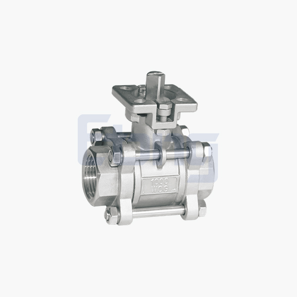 Three-piece high platform ball valve