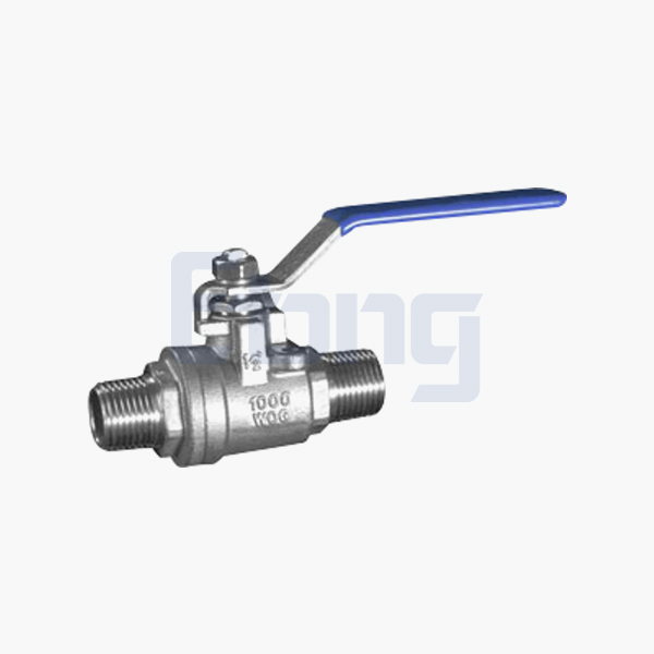 Two-piece double outer wire ball valve