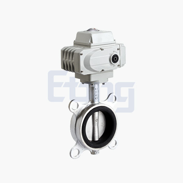 Electric rubber-lined wafer butterfly valve