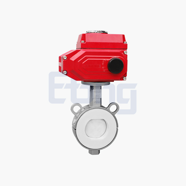 Electric fluorine lined wafer butterfly valve