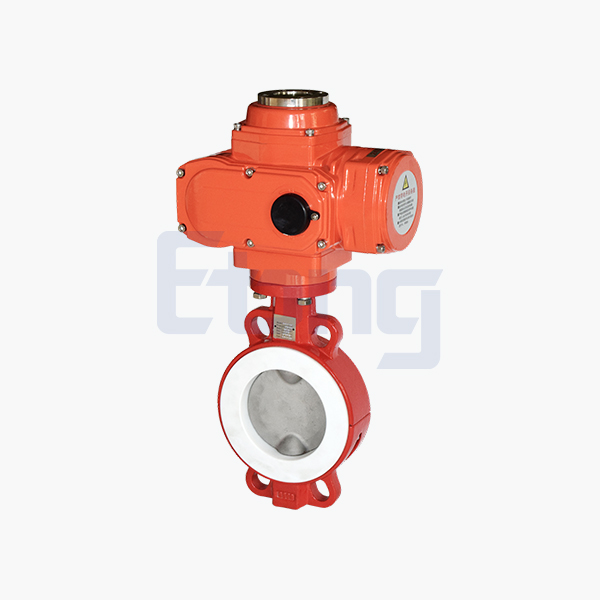 Electric fluorine lined wafer butterfly valve