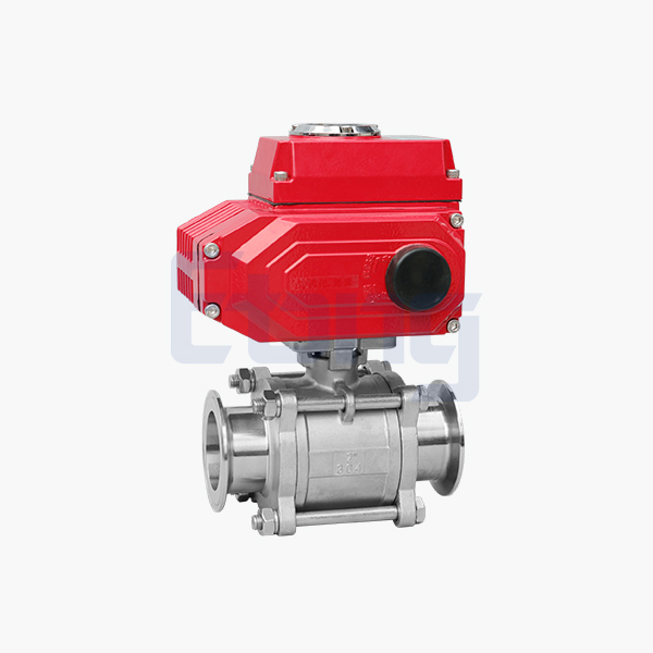Electric three-piece quick-fit ball valve