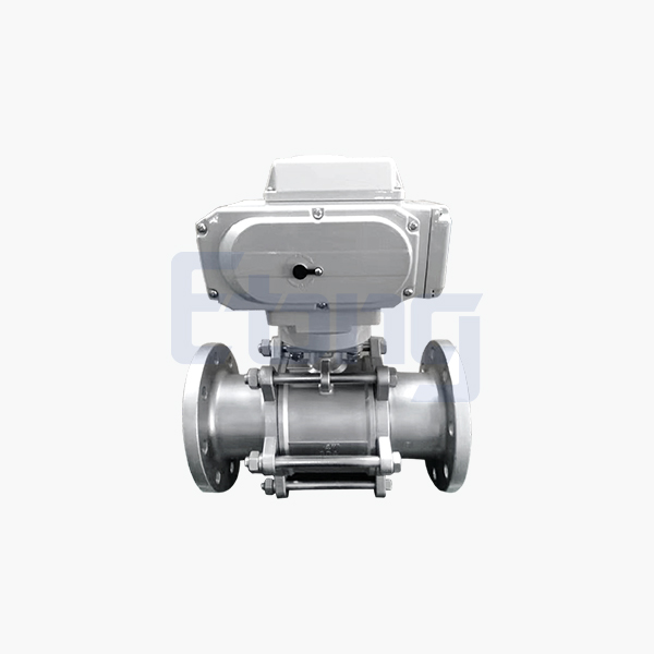 Electric three-piece flange ball valve