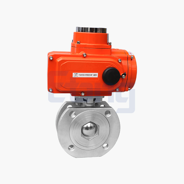 Electric thin wafer ball valve