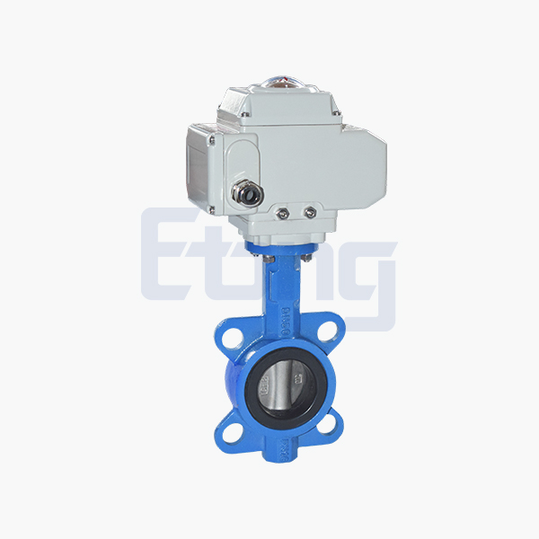 Electric rubber-lined wafer butterfly valve
