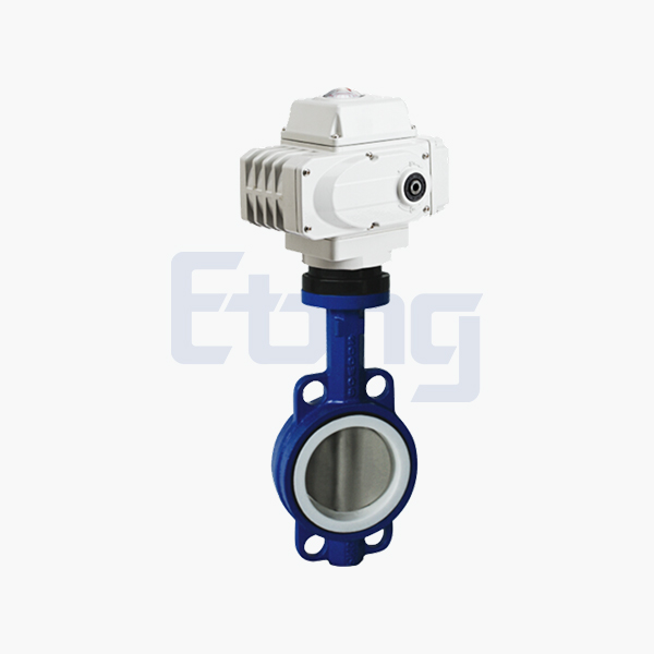 Electric rubber-lined wafer butterfly valve